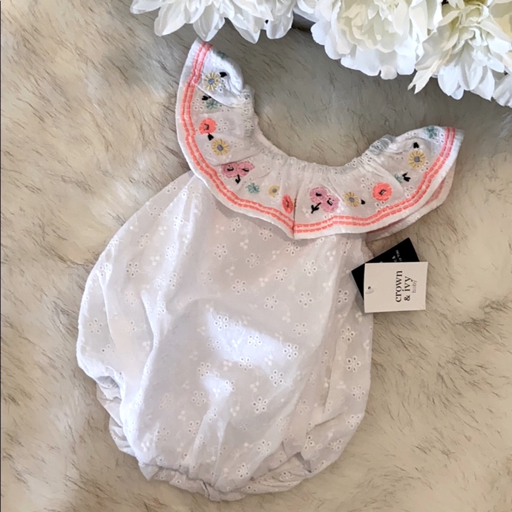 Crown and Ivy baby bubble romper